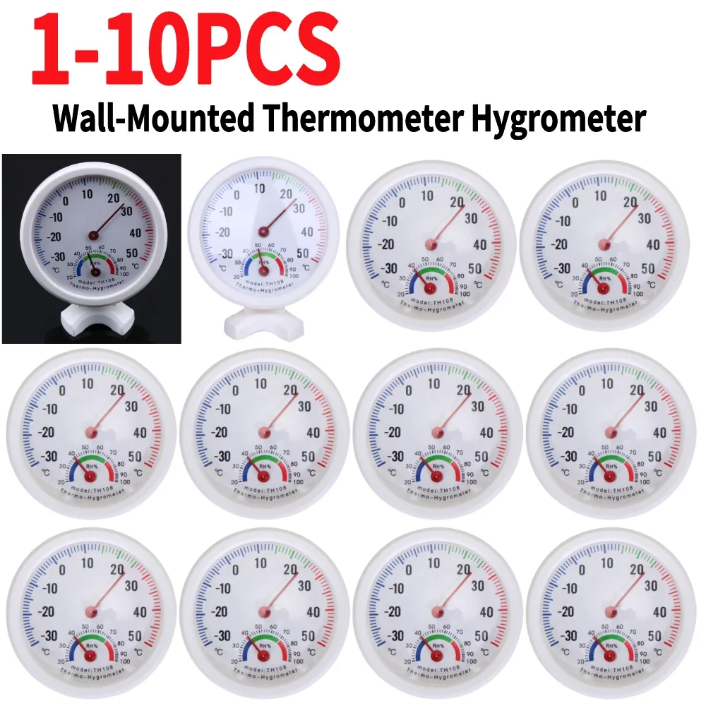 Garden Weather Station - Termometer Berbentuk Jam Bulat Mini Higrometer