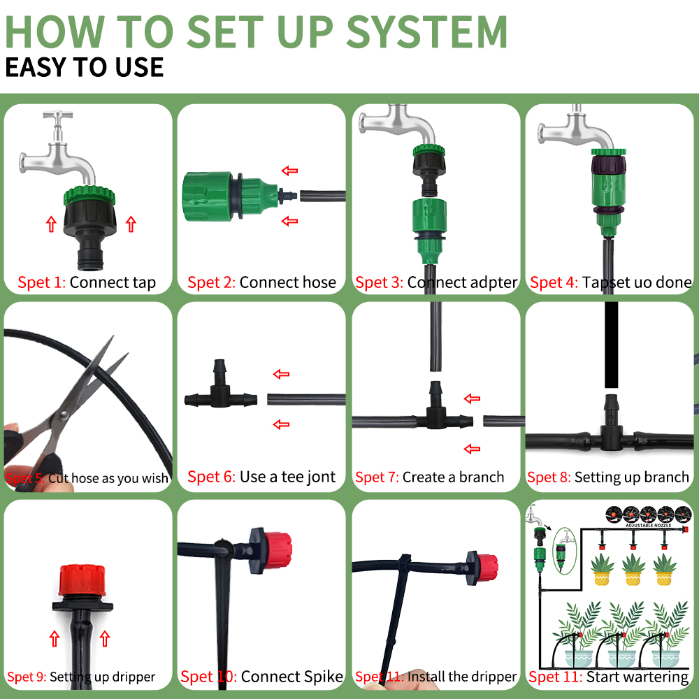 Sistem irigasi tetes mikro por - Smart Garden Hose ulasan dan harga