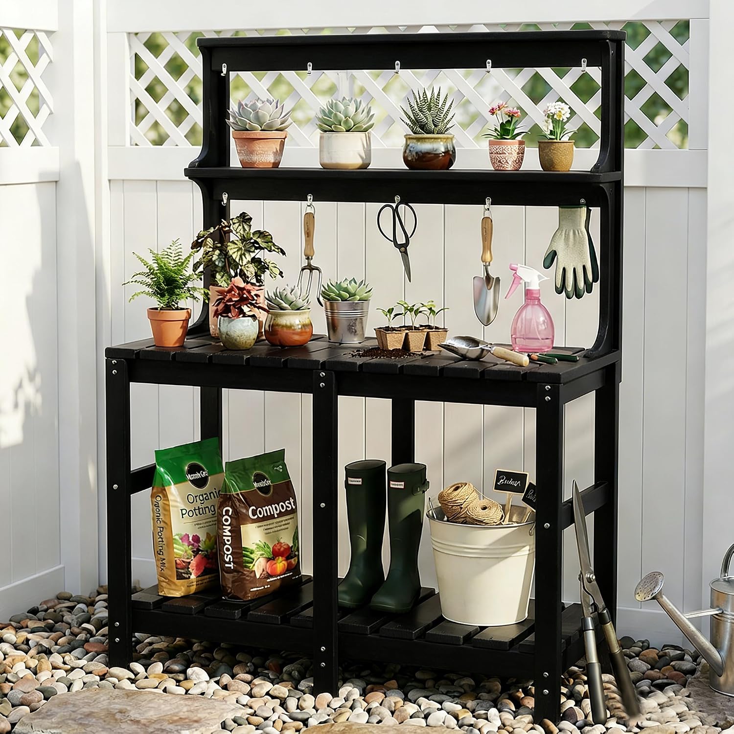 Meja Pot Tanaman HDPE Tahan Se - Garden Weather Station ulasan dan harga