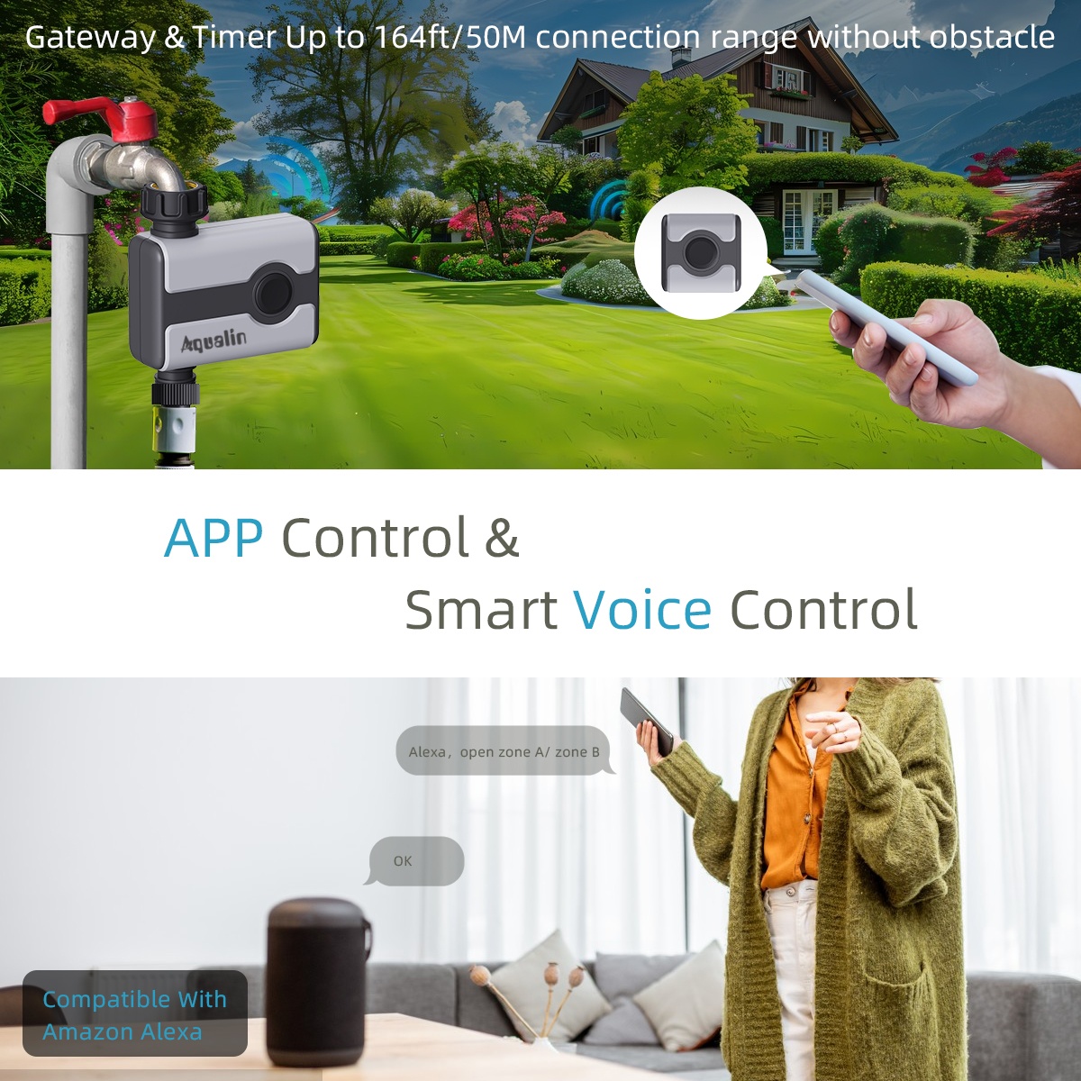 Aqualin WiFi Water Timer Tuya  - Smart Garden Irrigation System ulasan dan harga