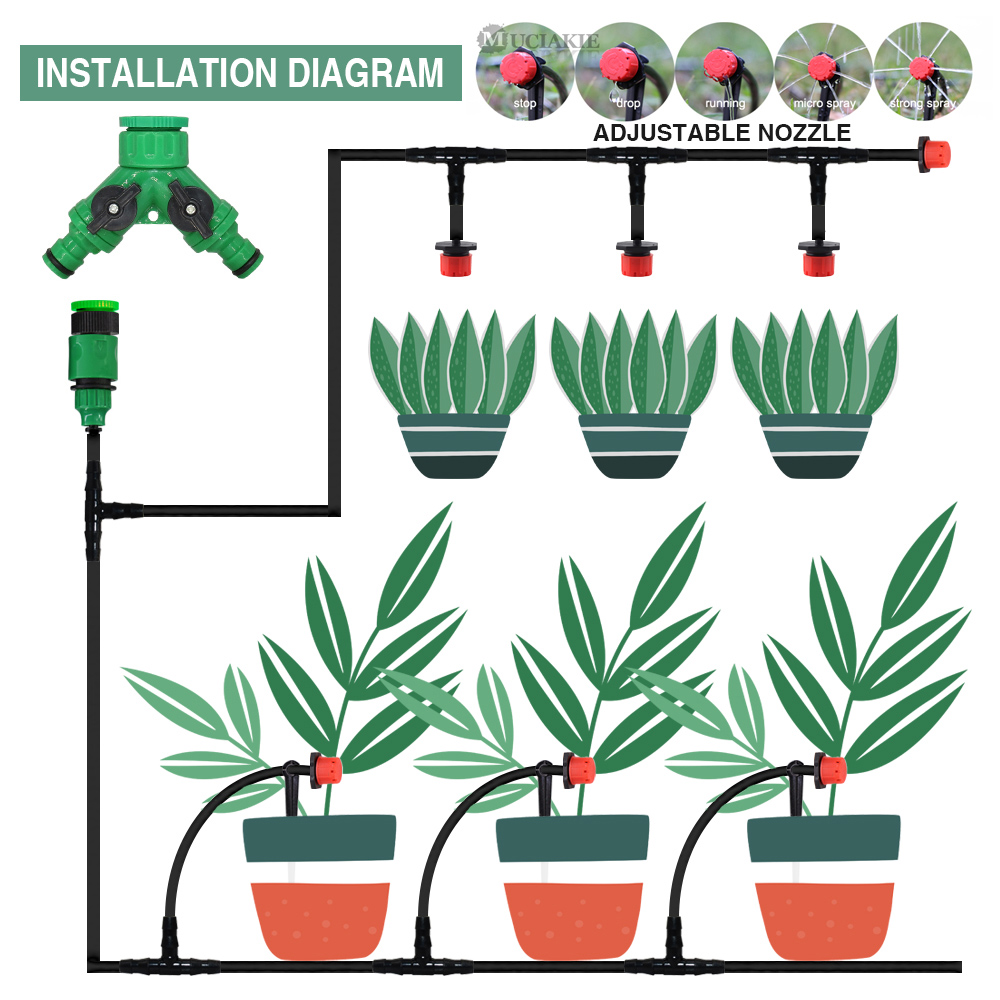 50-5M 1/4 inci selang dripper  - Smart Garden Irrigation System ulasan dan harga
