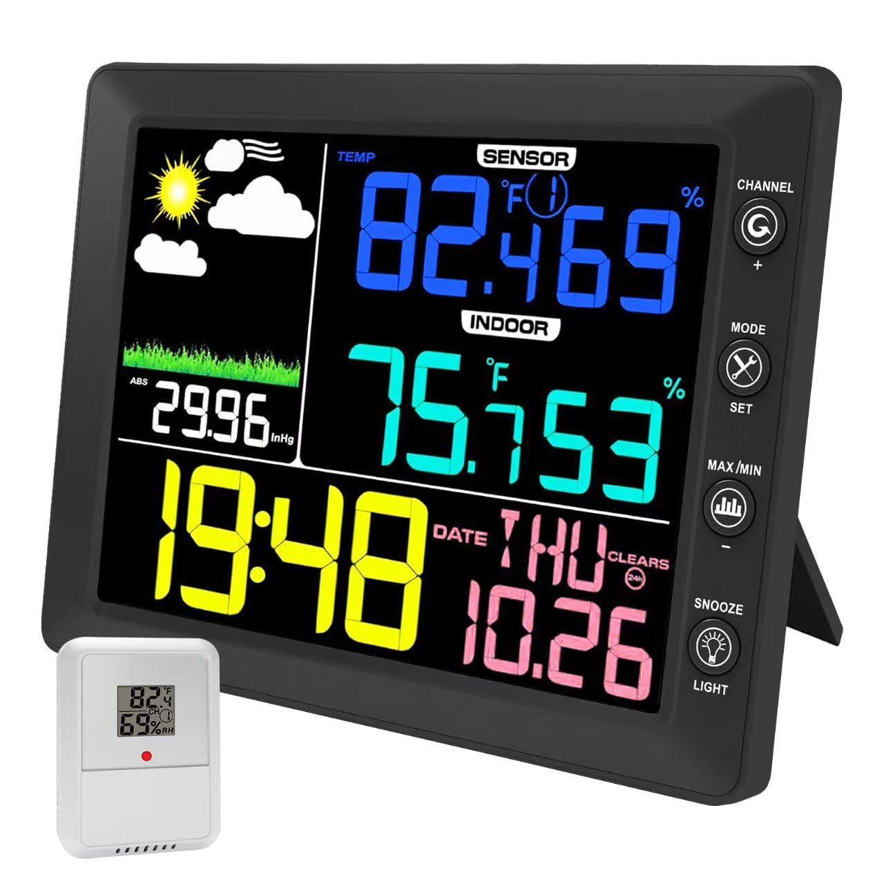 Stasiun Cuaca Nirkabel dengan  - Garden Weather Station ulasan dan harga